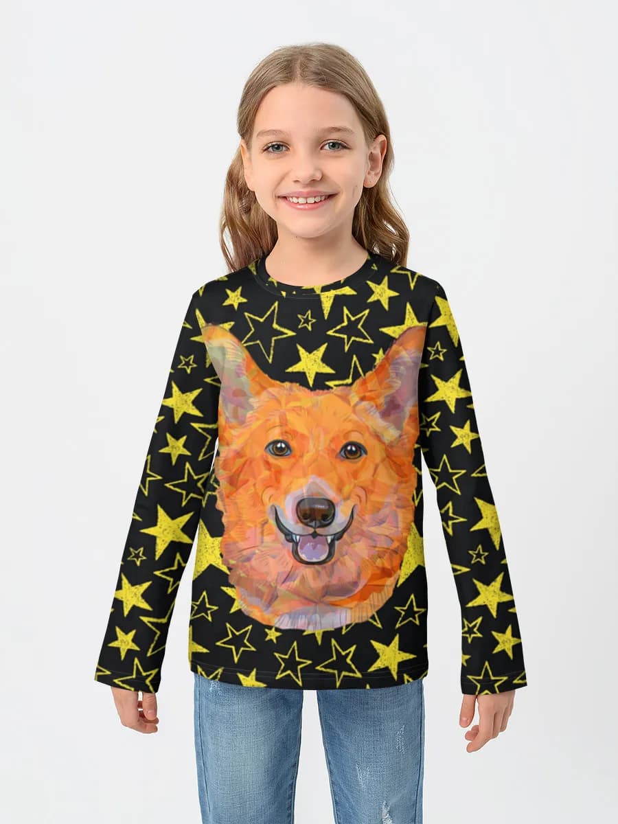 Girls' cotton long sleeve shirt