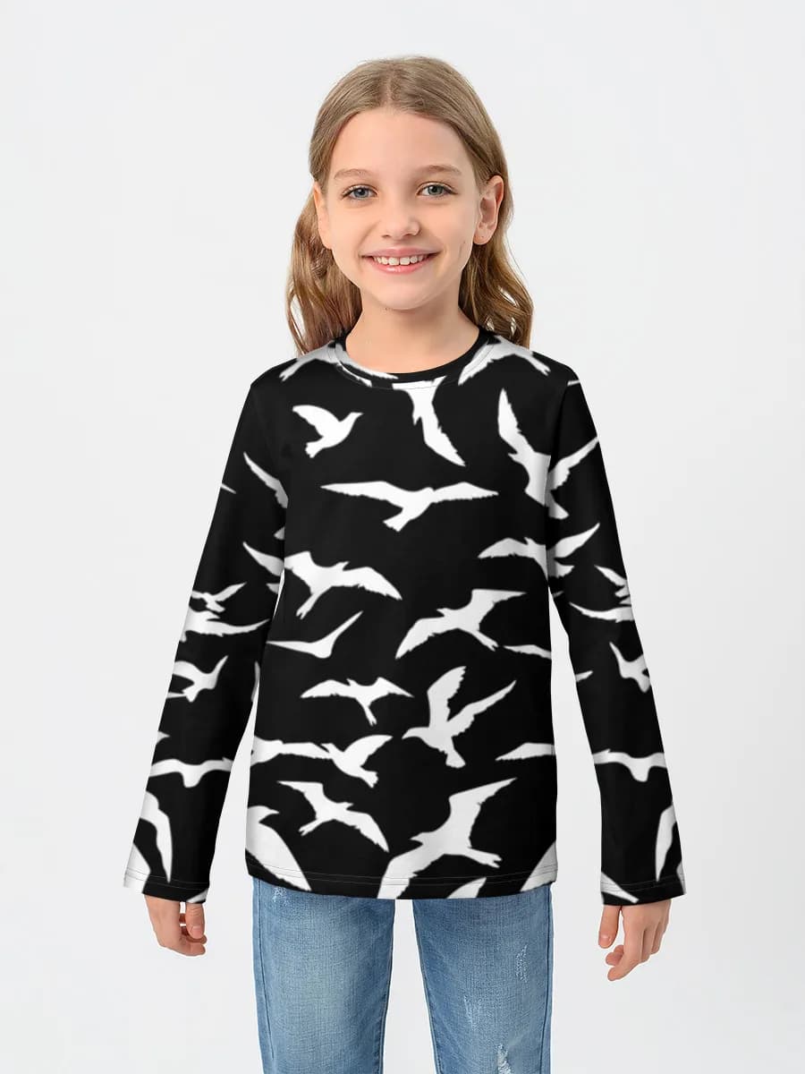 Girls' cotton long sleeve shirt