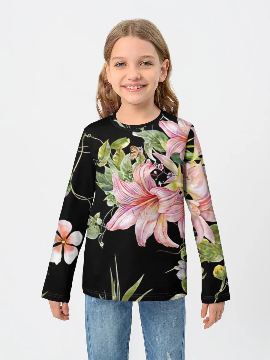 Baumwoll-Langarmshirt Mädchen
