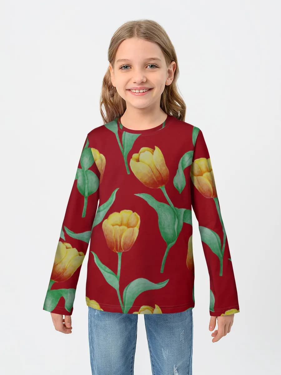Camiseta Manga Larga de Algodón Niña
