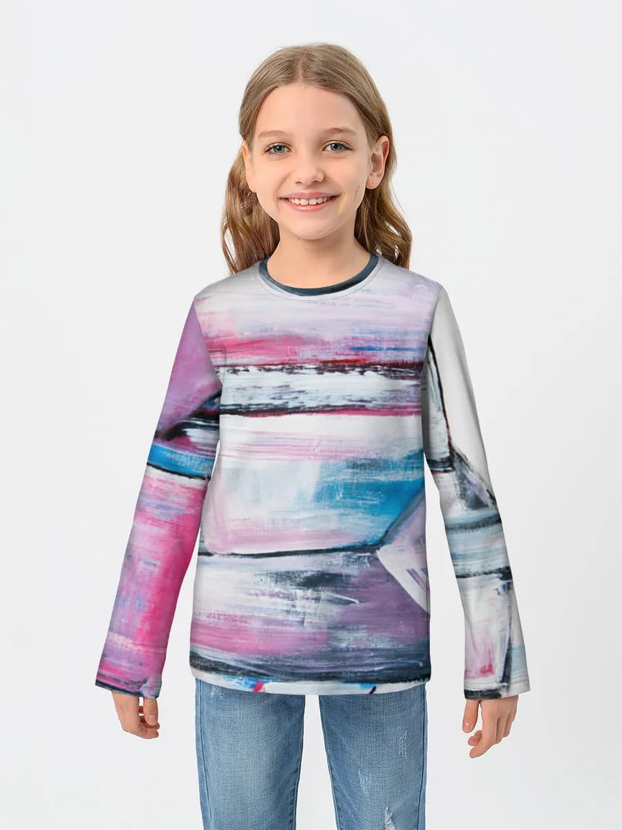 Girls' cotton long sleeve shirt