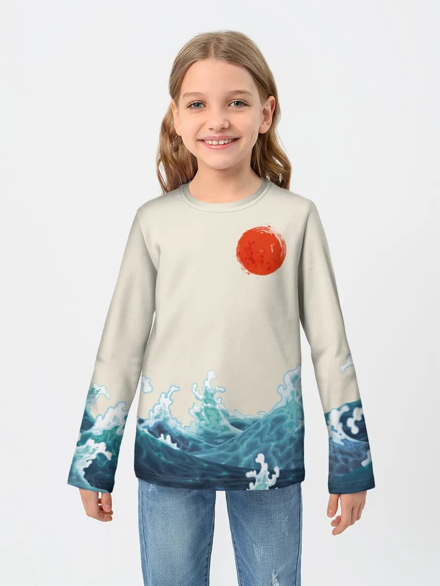 Girls' cotton long sleeve shirt
