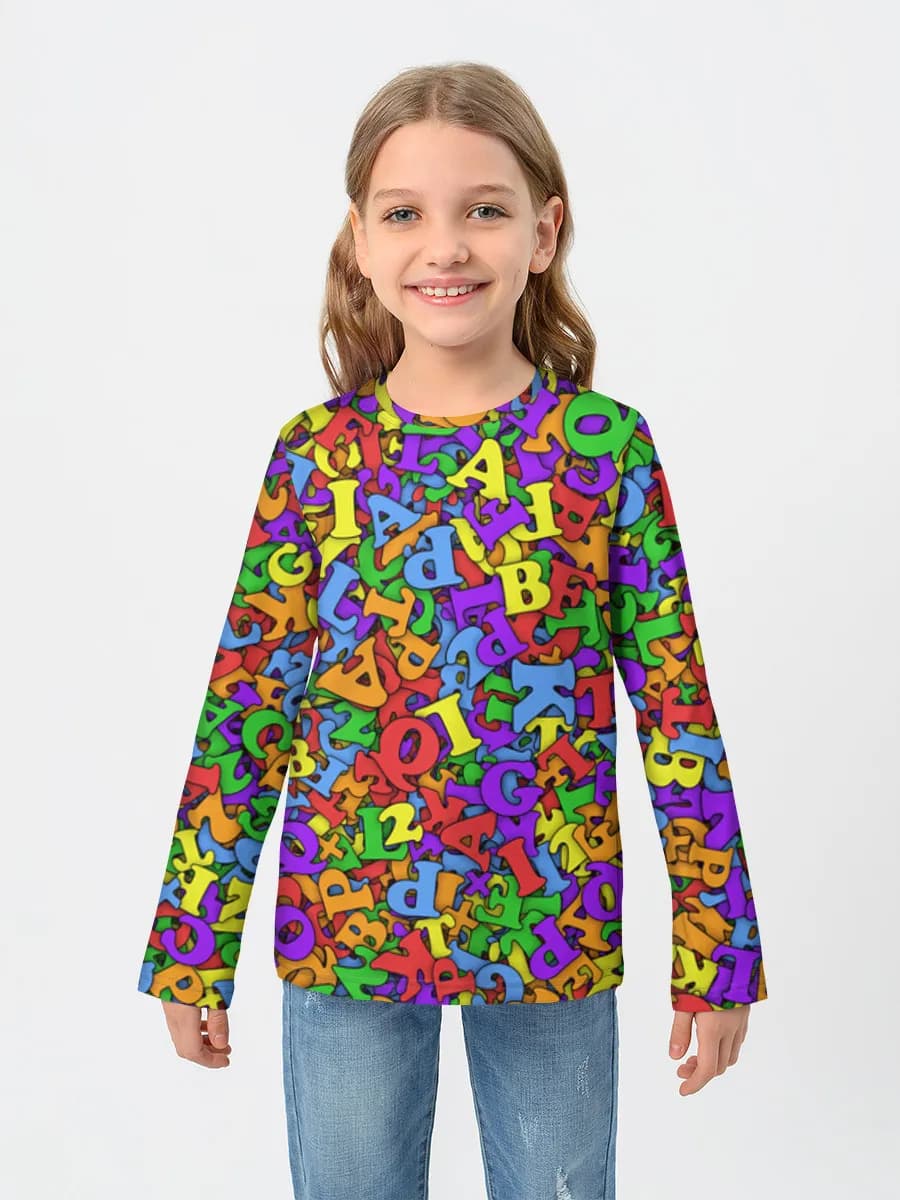 Girls' cotton long sleeve shirt