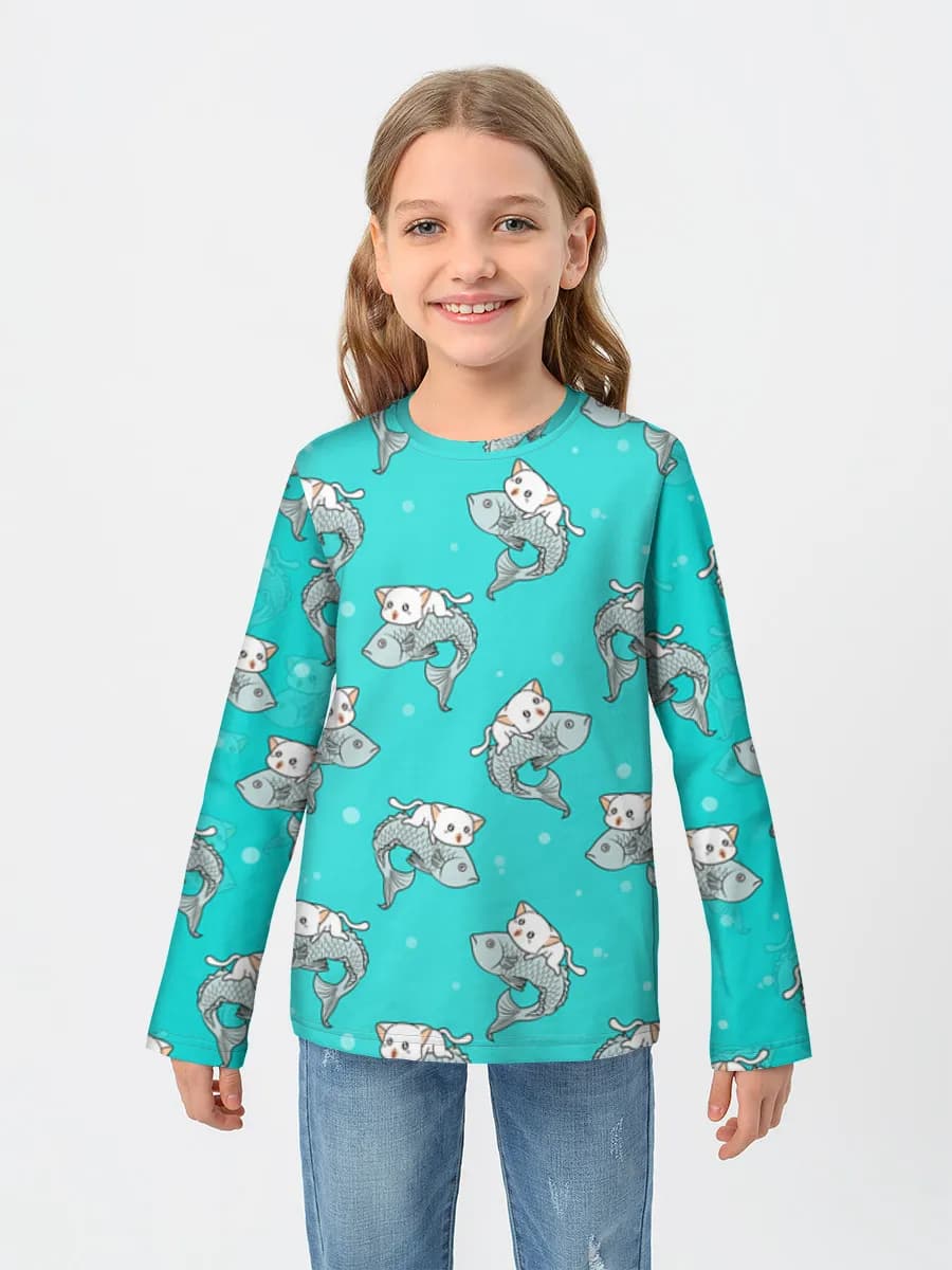 Girls' cotton long sleeve shirt