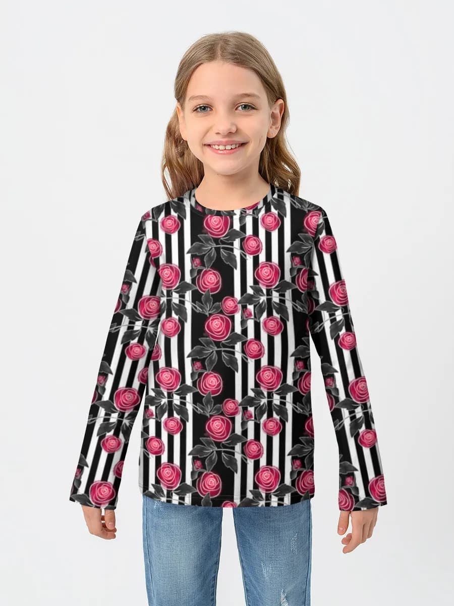 Girls' cotton long sleeve shirt