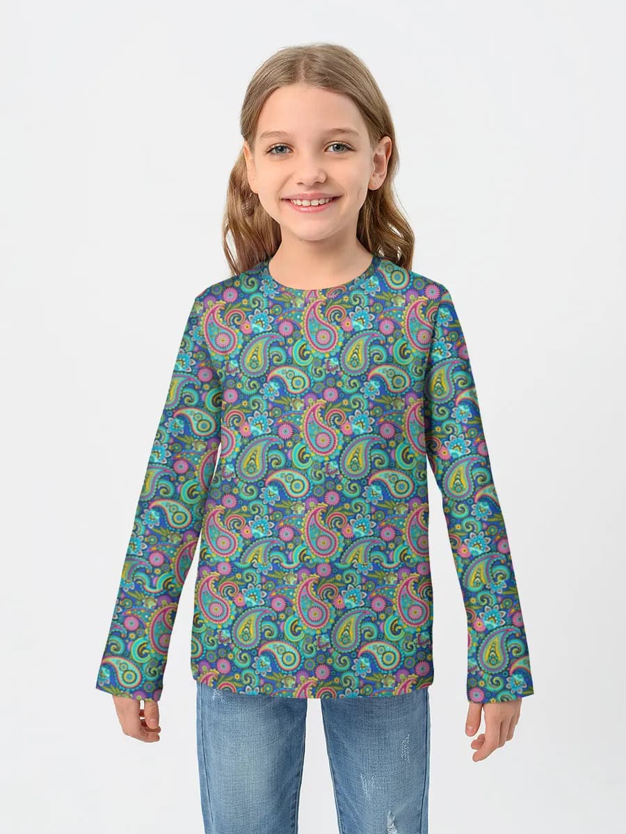 Girls' cotton long sleeve shirt