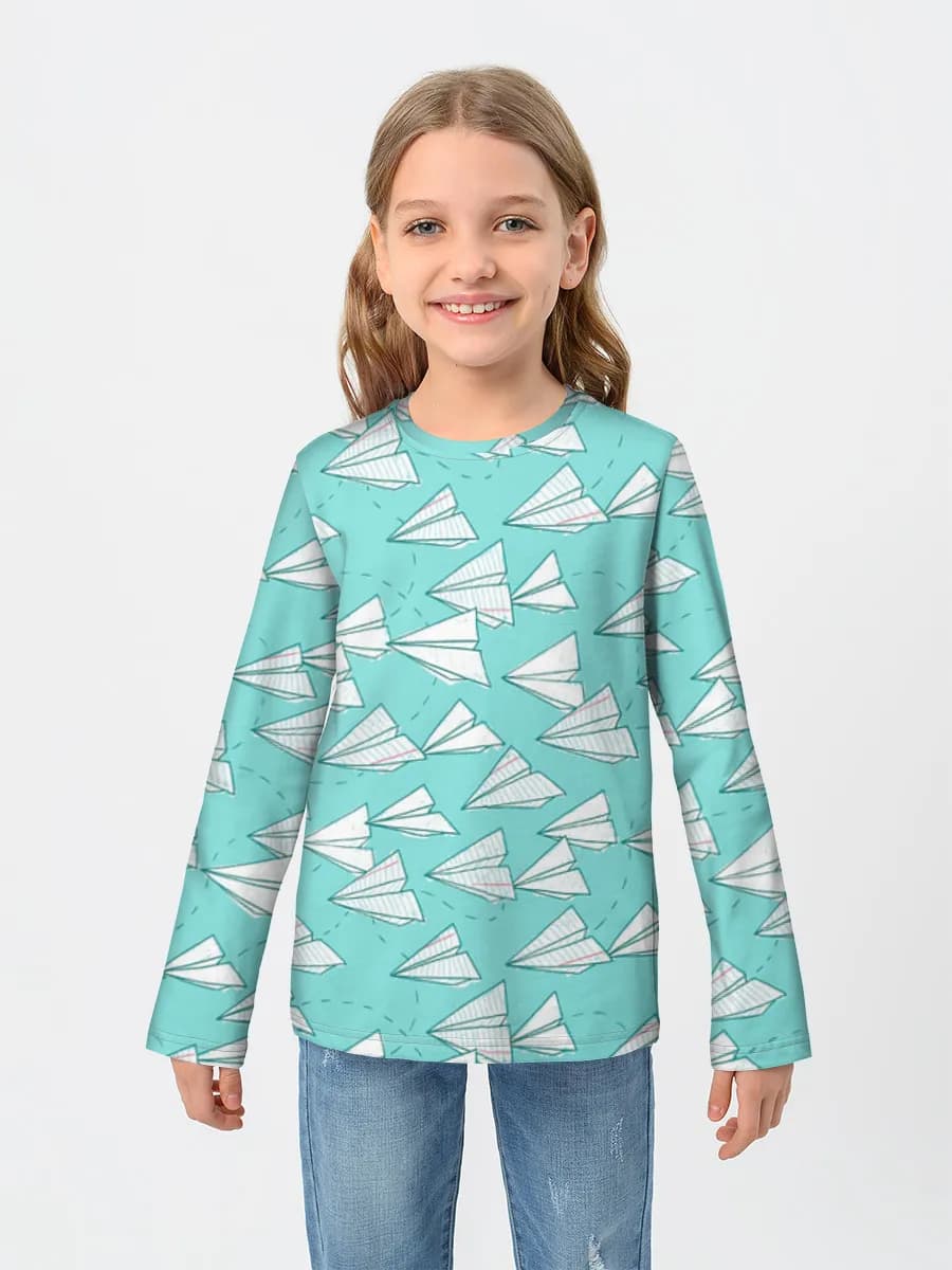 Girls' cotton long sleeve shirt