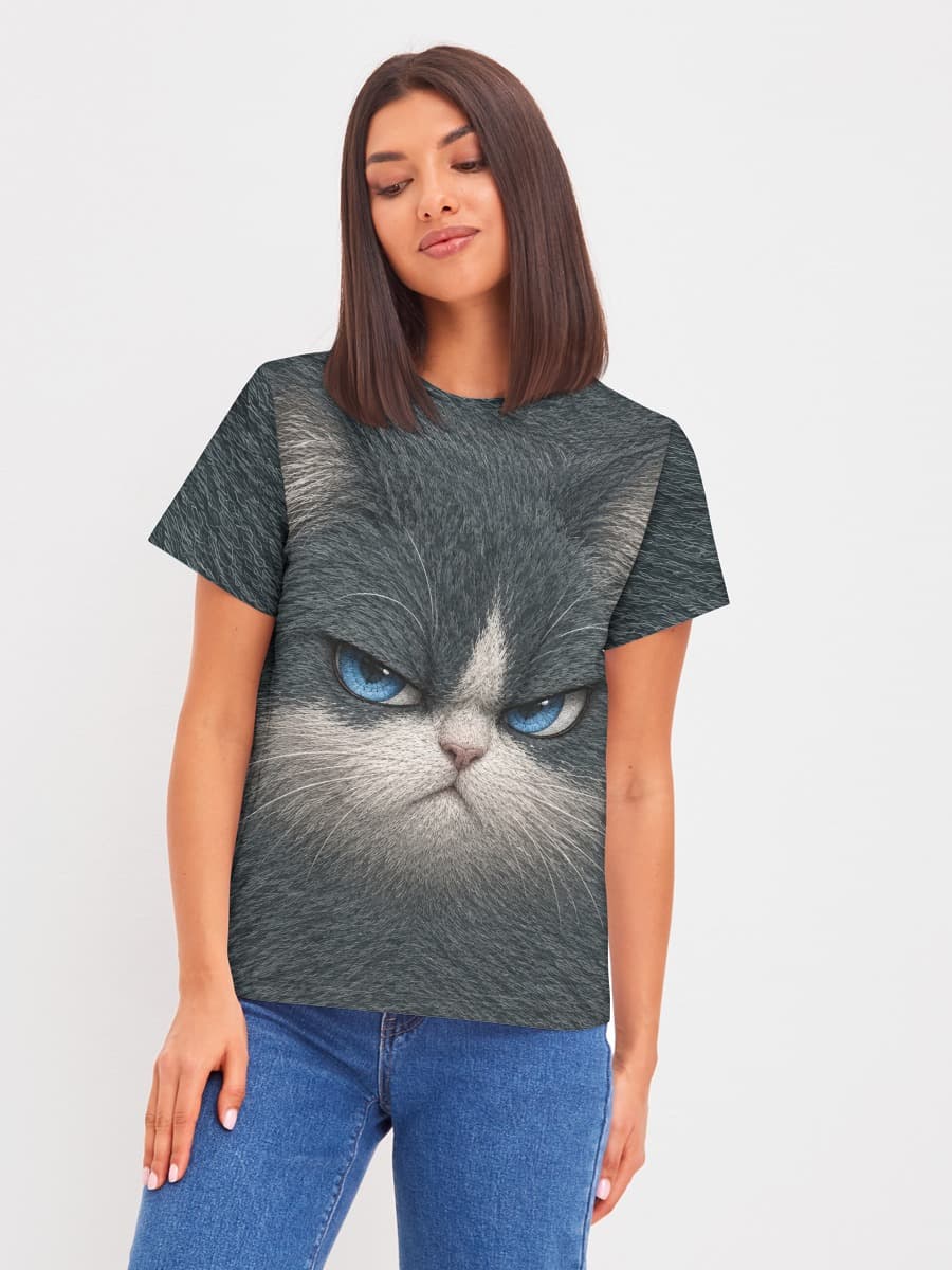 Camiseta básica de algodón para mujer