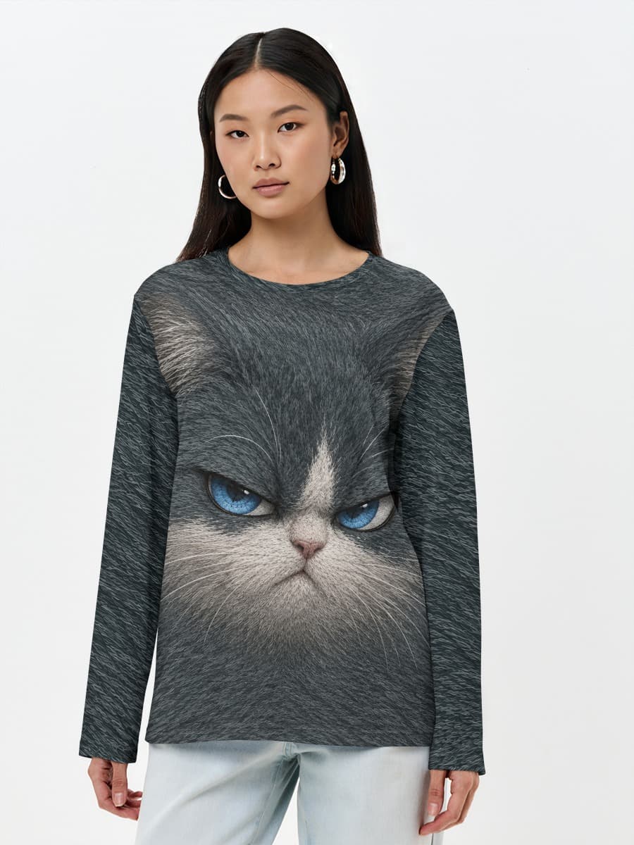 Camisa de manga larga para mujer. Algodón.