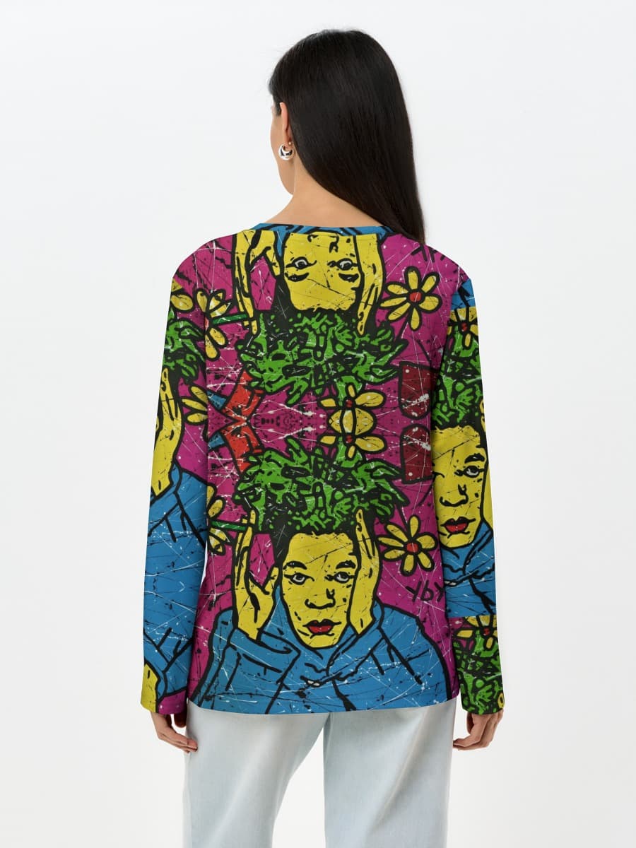T-shirt Coton Manches Longues Femme