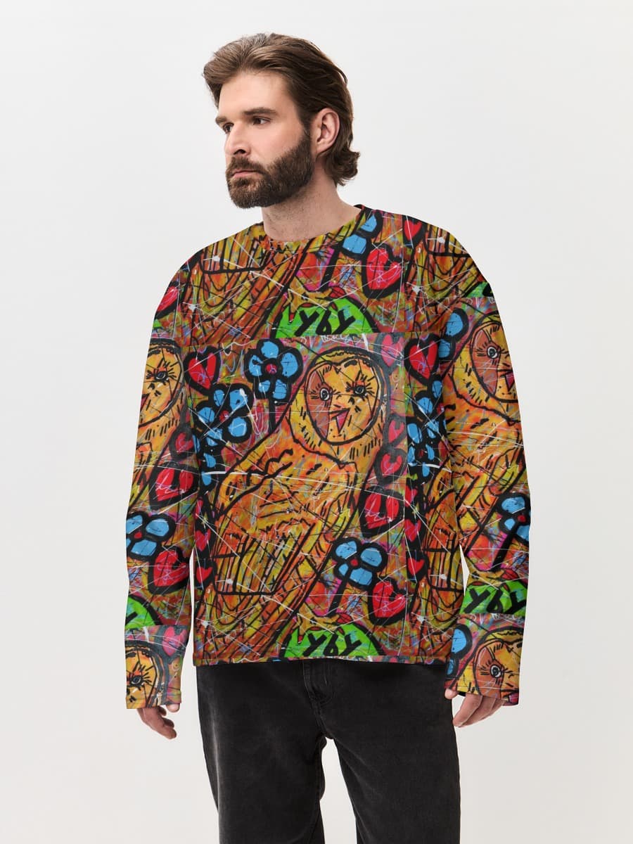 T-shirt Manches Longues Coton Oversize Homme