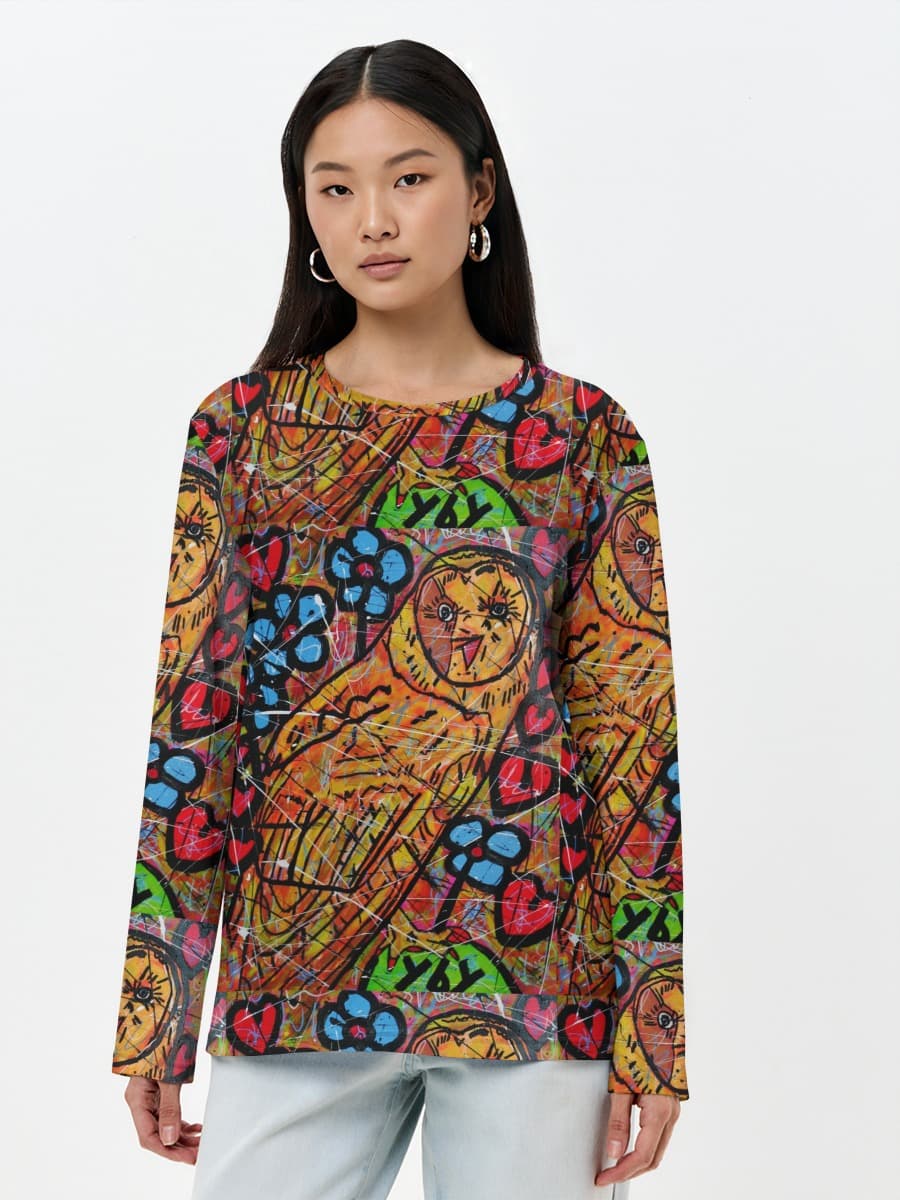 T-shirt Coton Manches Longues Femme