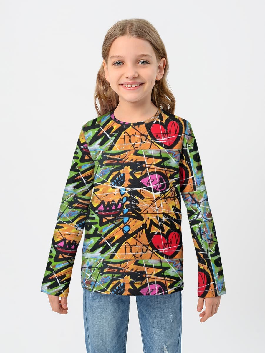 T-shirt manches longues coton fille