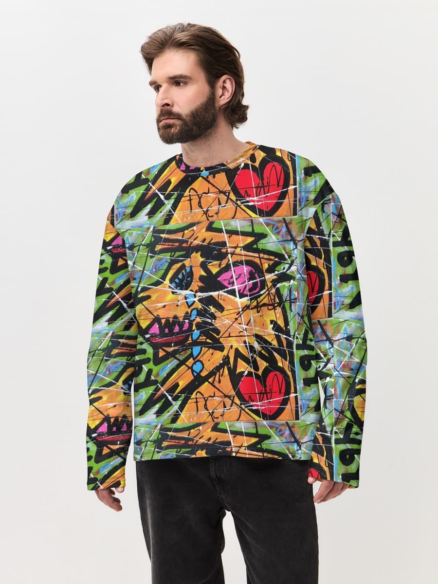 T-shirt Manches Longues Coton Oversize Homme