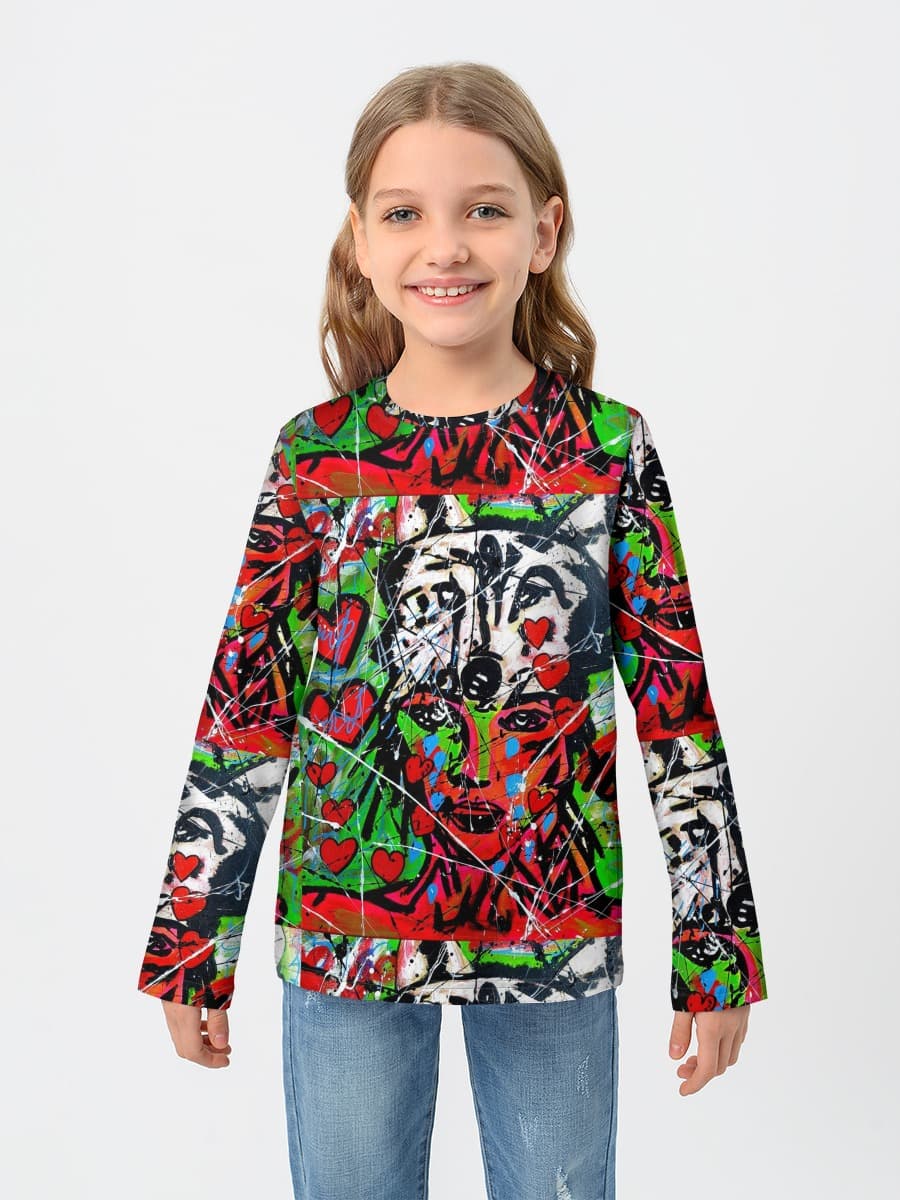 T-shirt manches longues coton fille