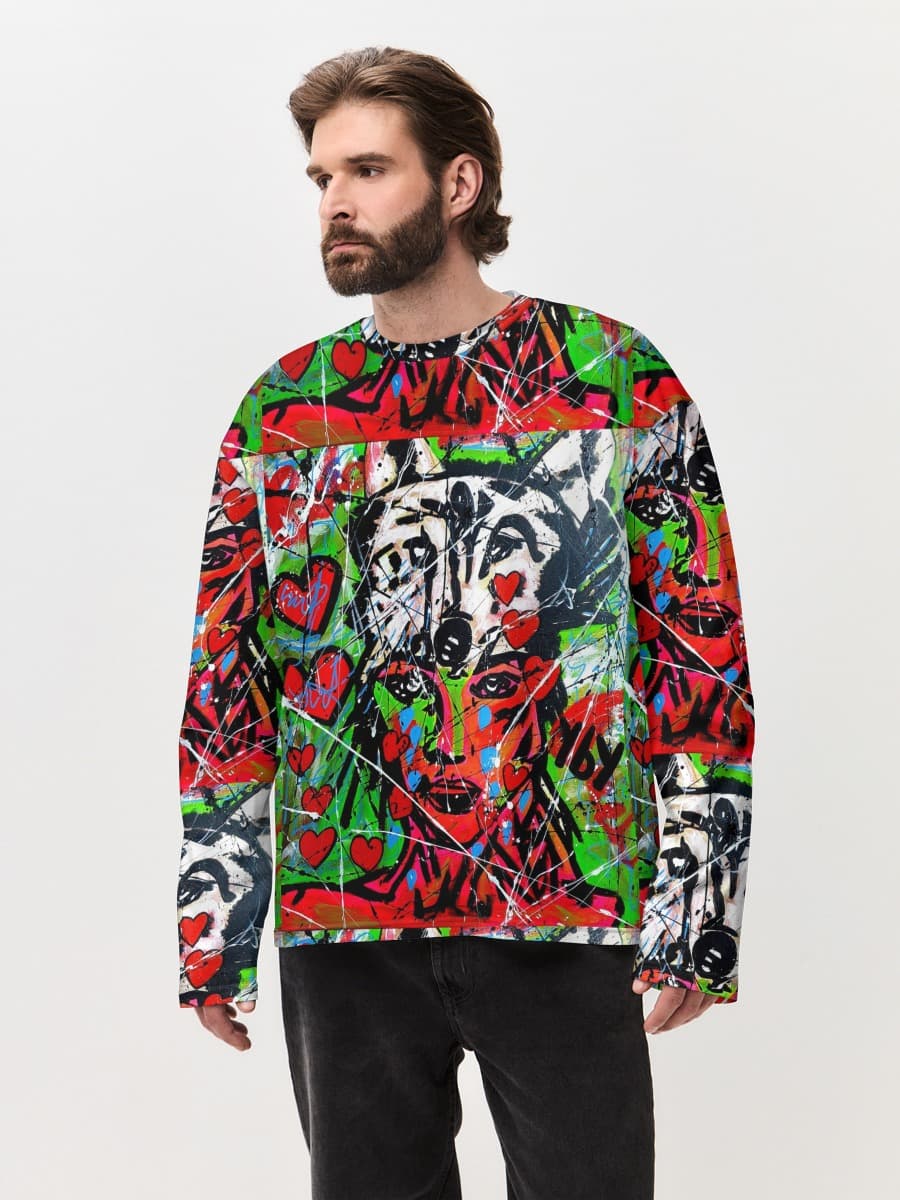 T-shirt Manches Longues Coton Oversize Homme