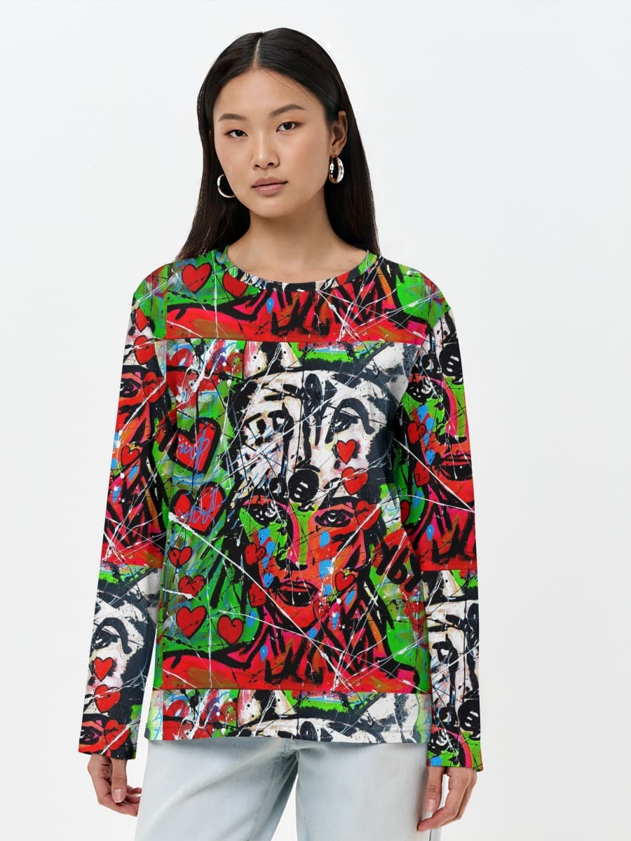 T-shirt Coton Manches Longues Femme
