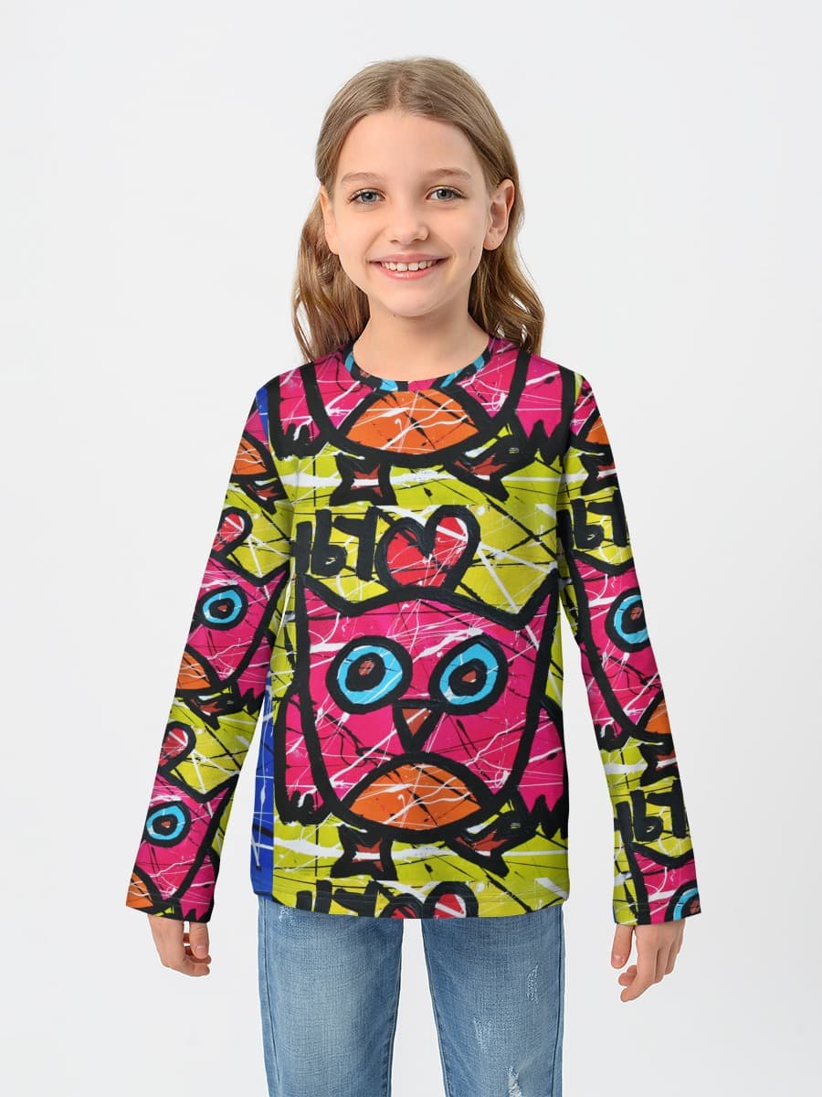 T-shirt manches longues coton fille