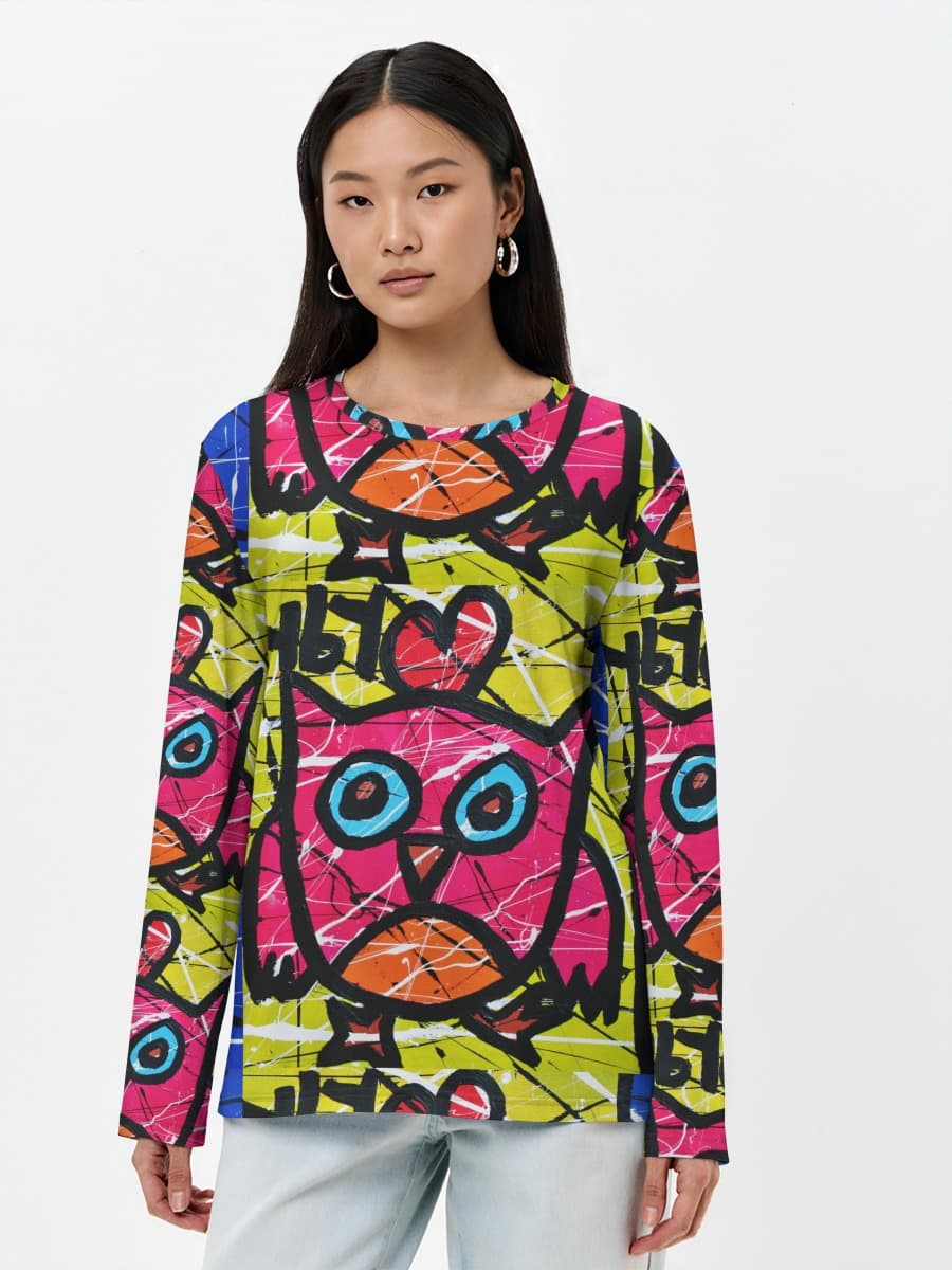 T-shirt Coton Manches Longues Femme
