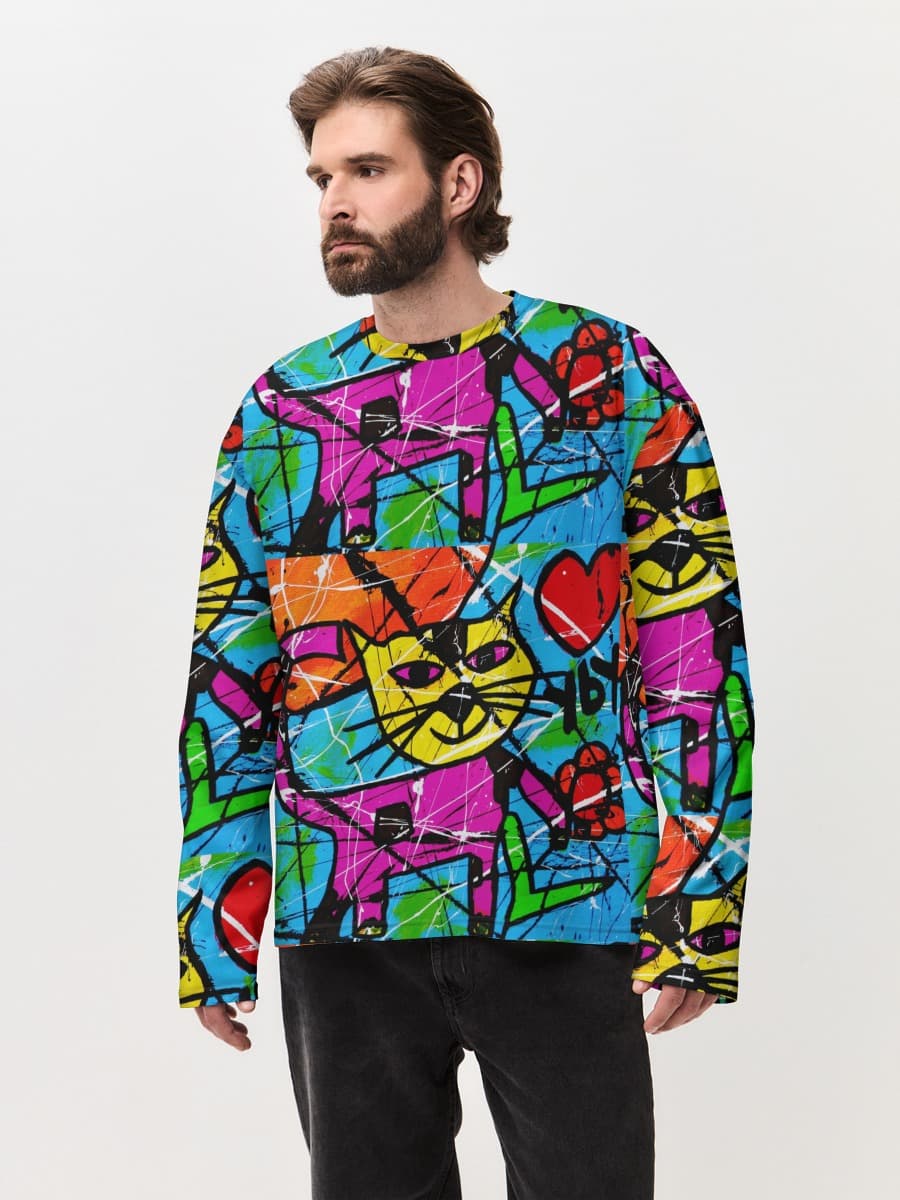 T-shirt Manches Longues Coton Oversize Homme
