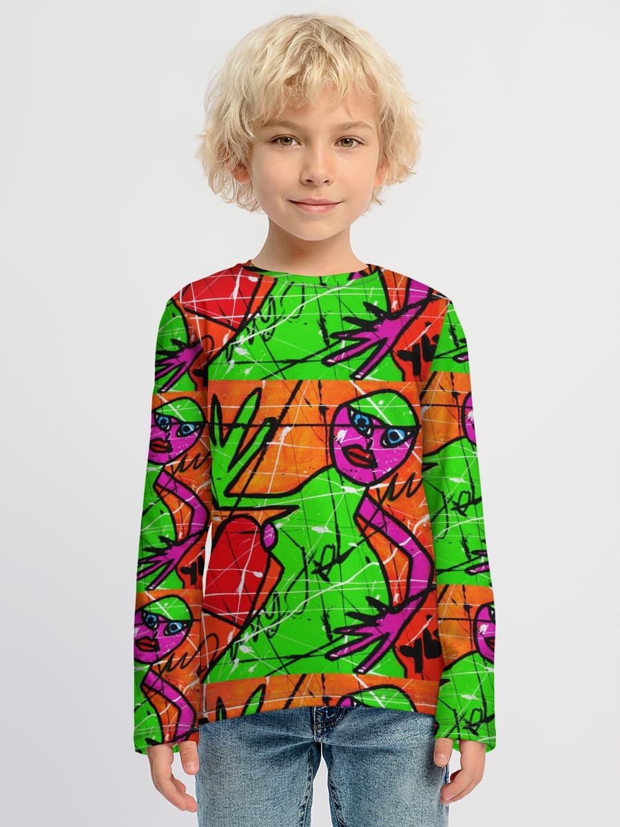 Baumwoll-Langarmshirt Jungen