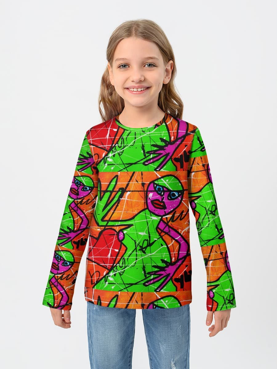 Baumwoll-Langarmshirt Mädchen
