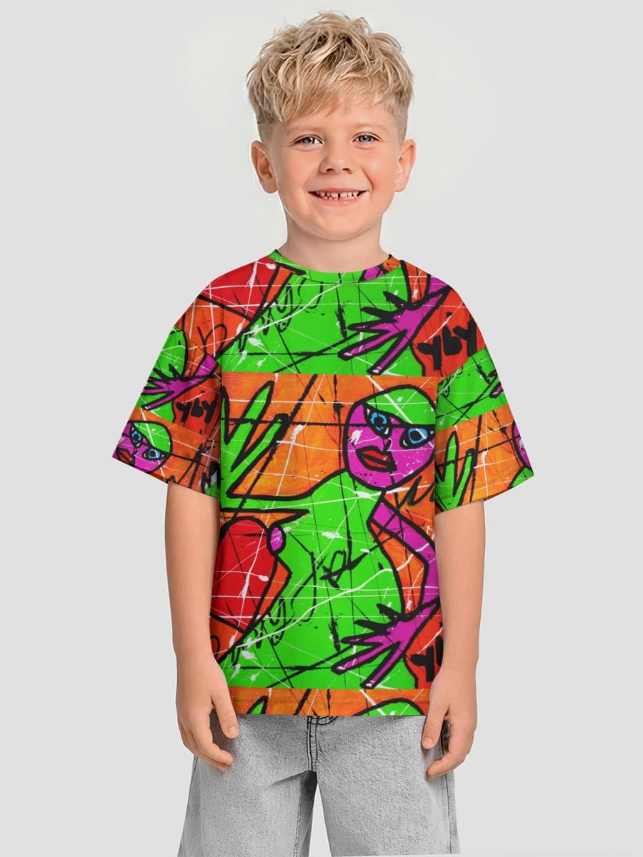 Oversized Baumwoll-T-Shirt Jungen