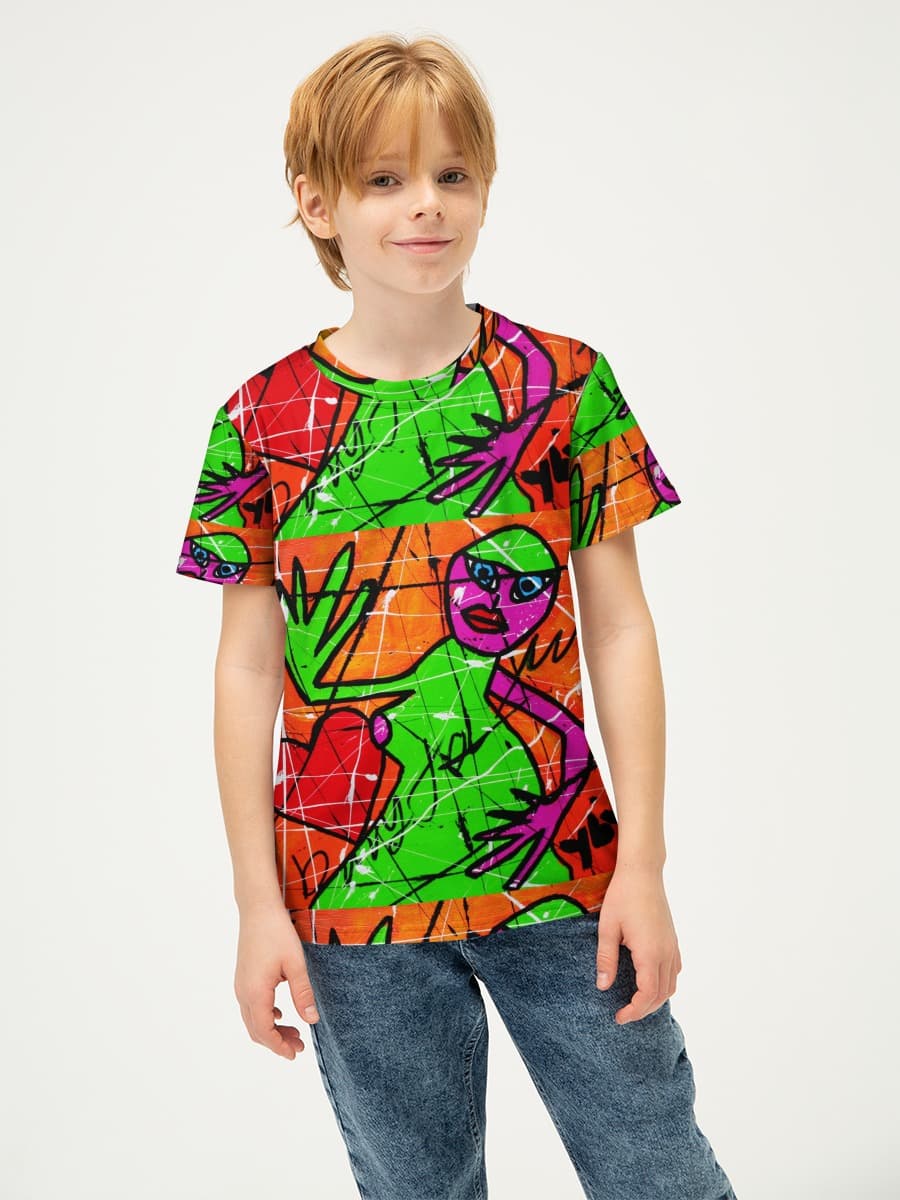 Basic Baumwoll-T-Shirt Jungen