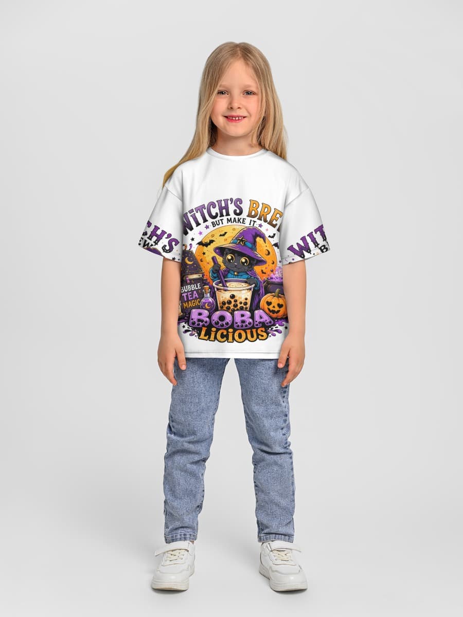 Girls' oversized cotton T-shirt