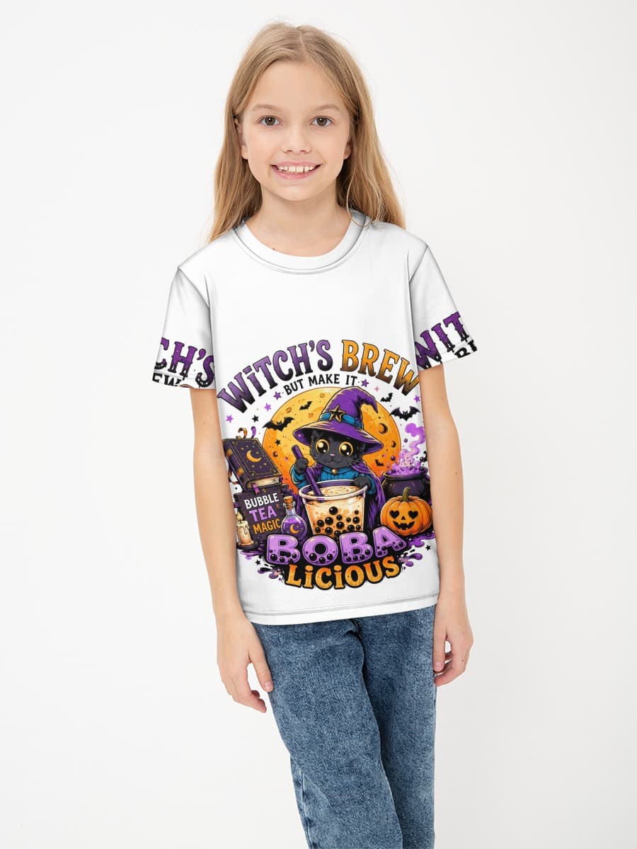Girls' basic cotton T-shirt
