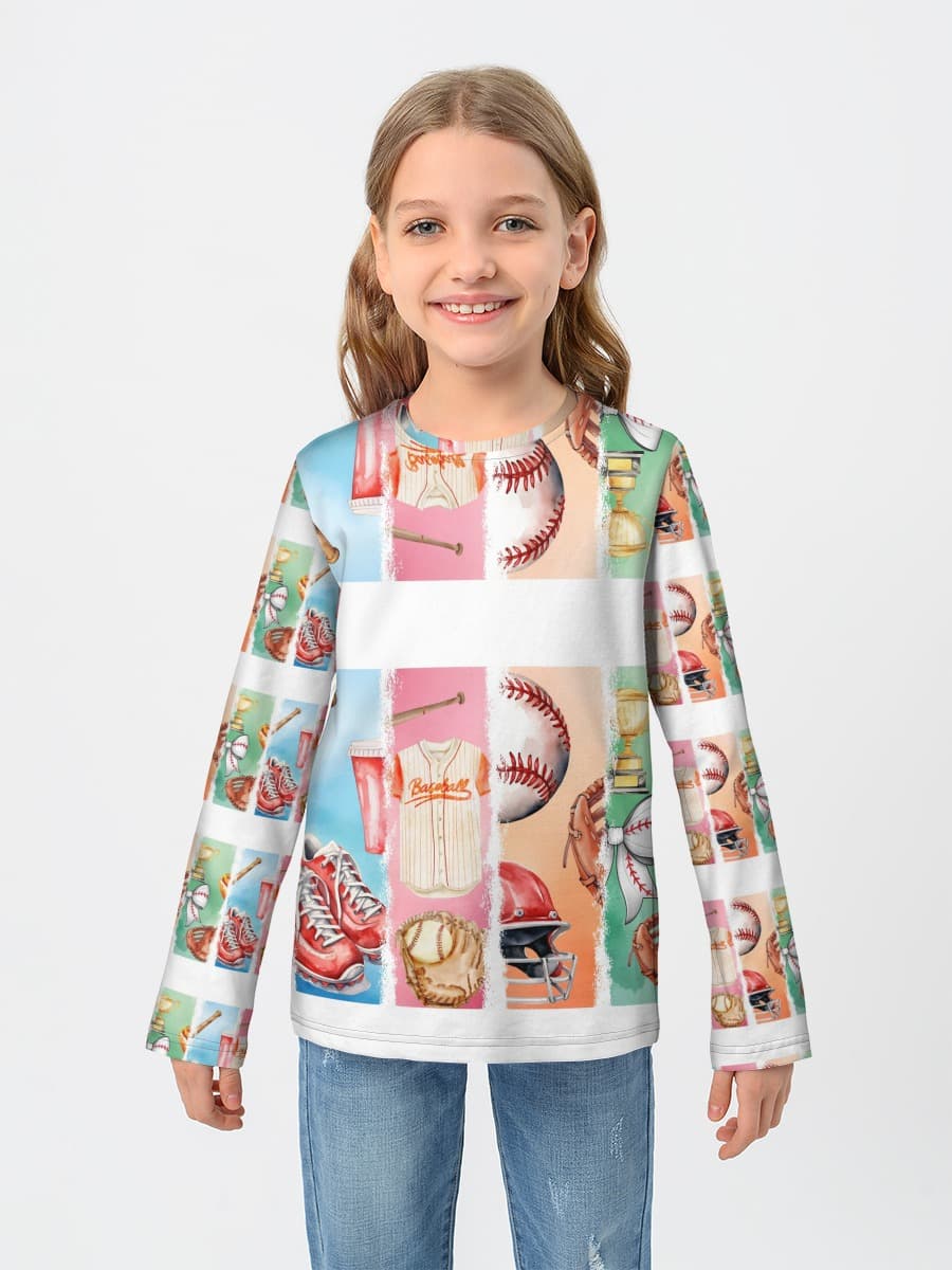 Girls' cotton long sleeve shirt