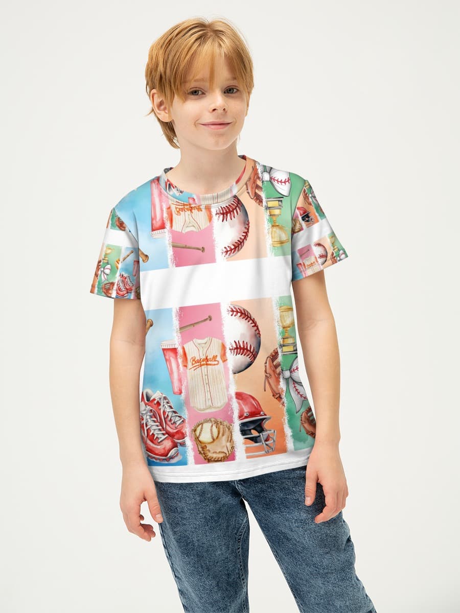 Boys' basic cotton T-shirt