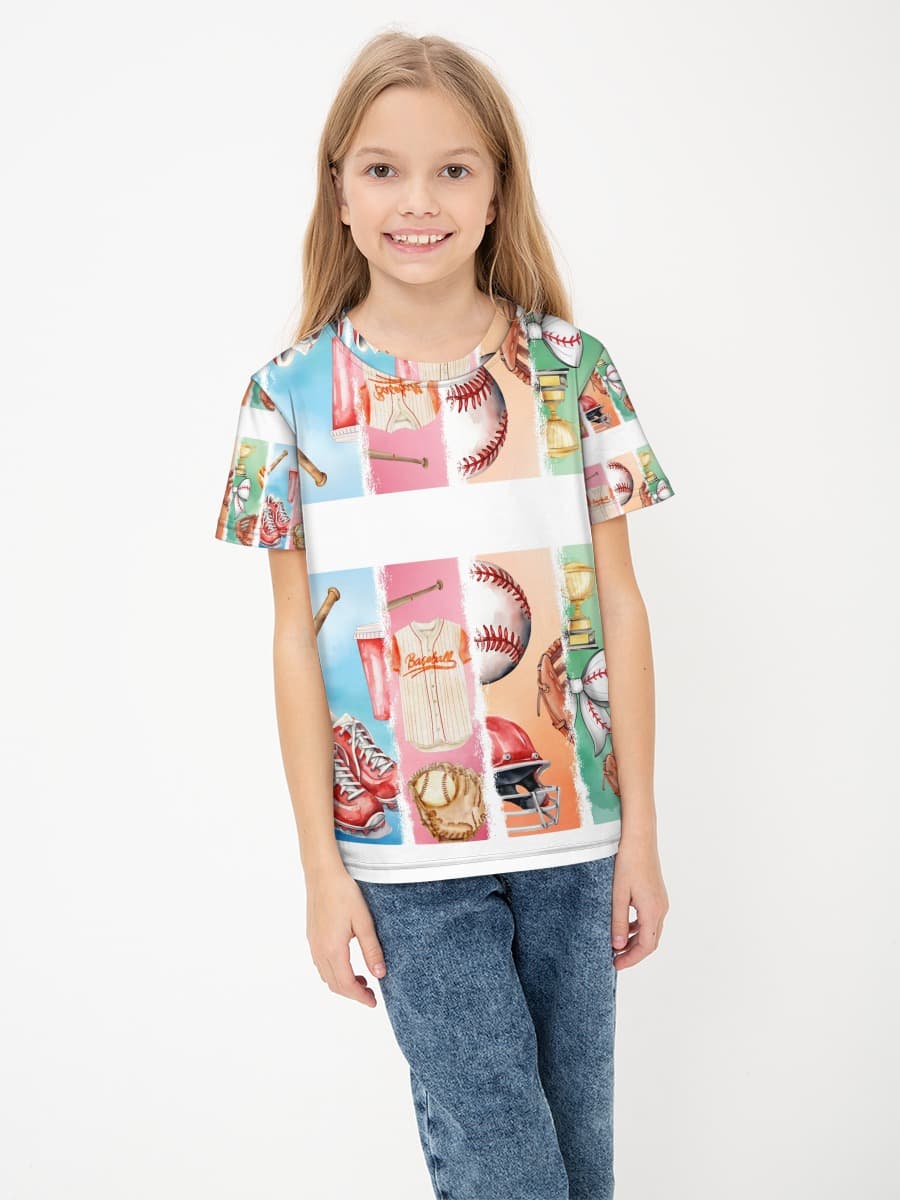 Girls' basic cotton T-shirt
