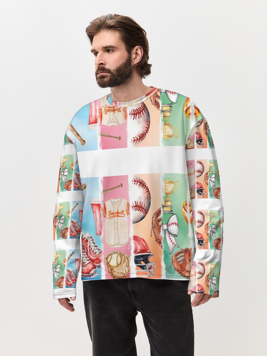 Men's oversized cotton long sleeve