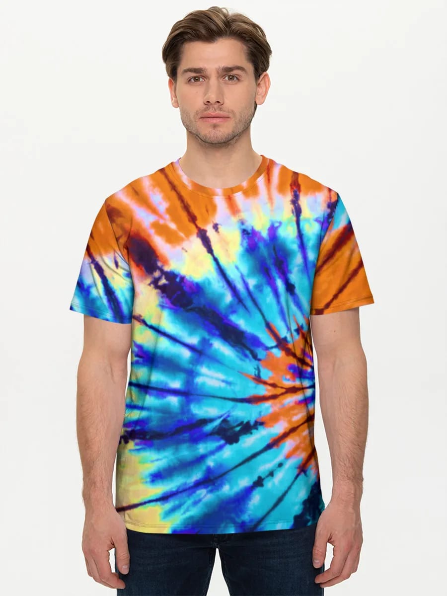 Orange Blue Tie Dye