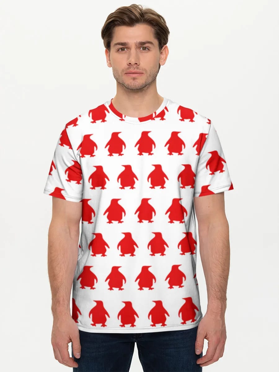 Rote Pinguin-Silhouetten