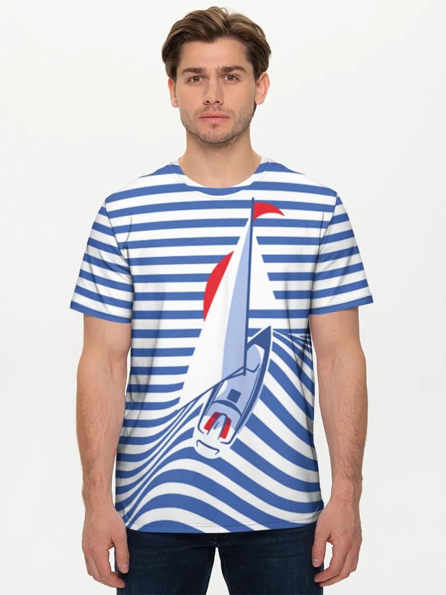 Minimalistische Segelboot-Wellen