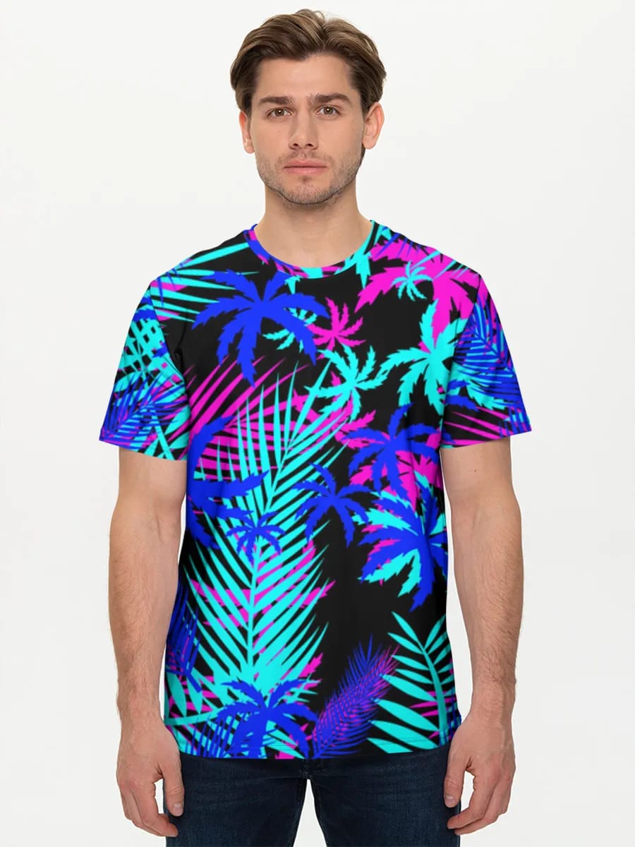 Neon Tropische Palmenblätter