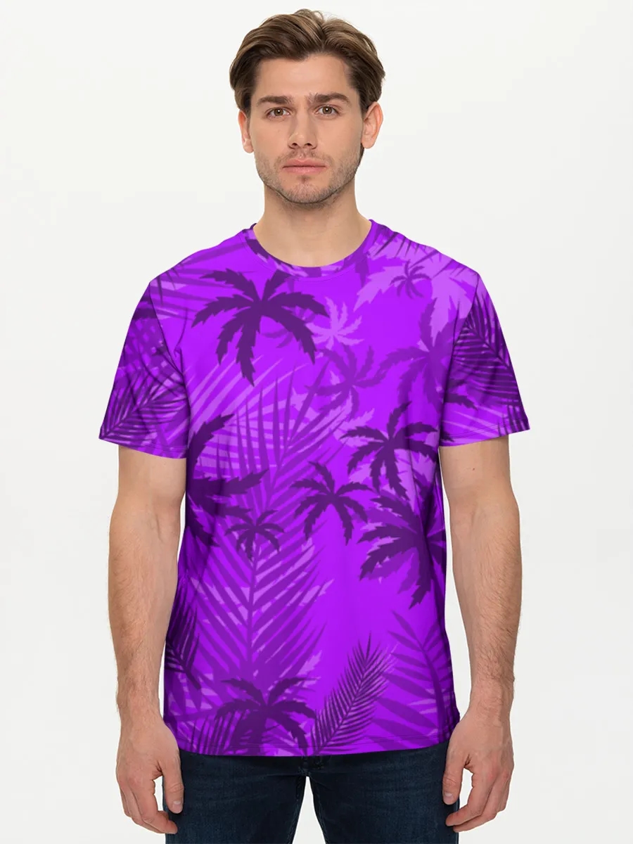 Purple Tropical Palm Leaves