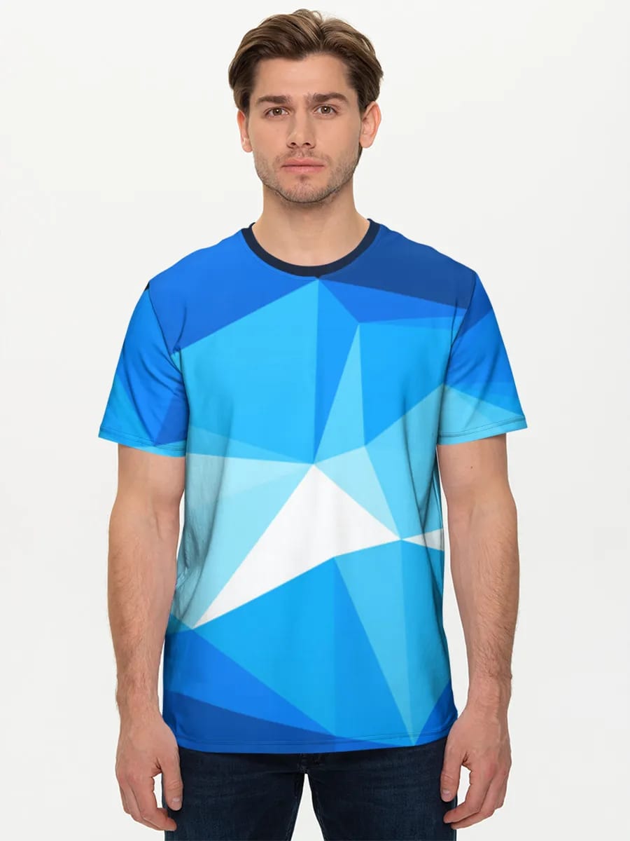 Geometría azul de baja poli
