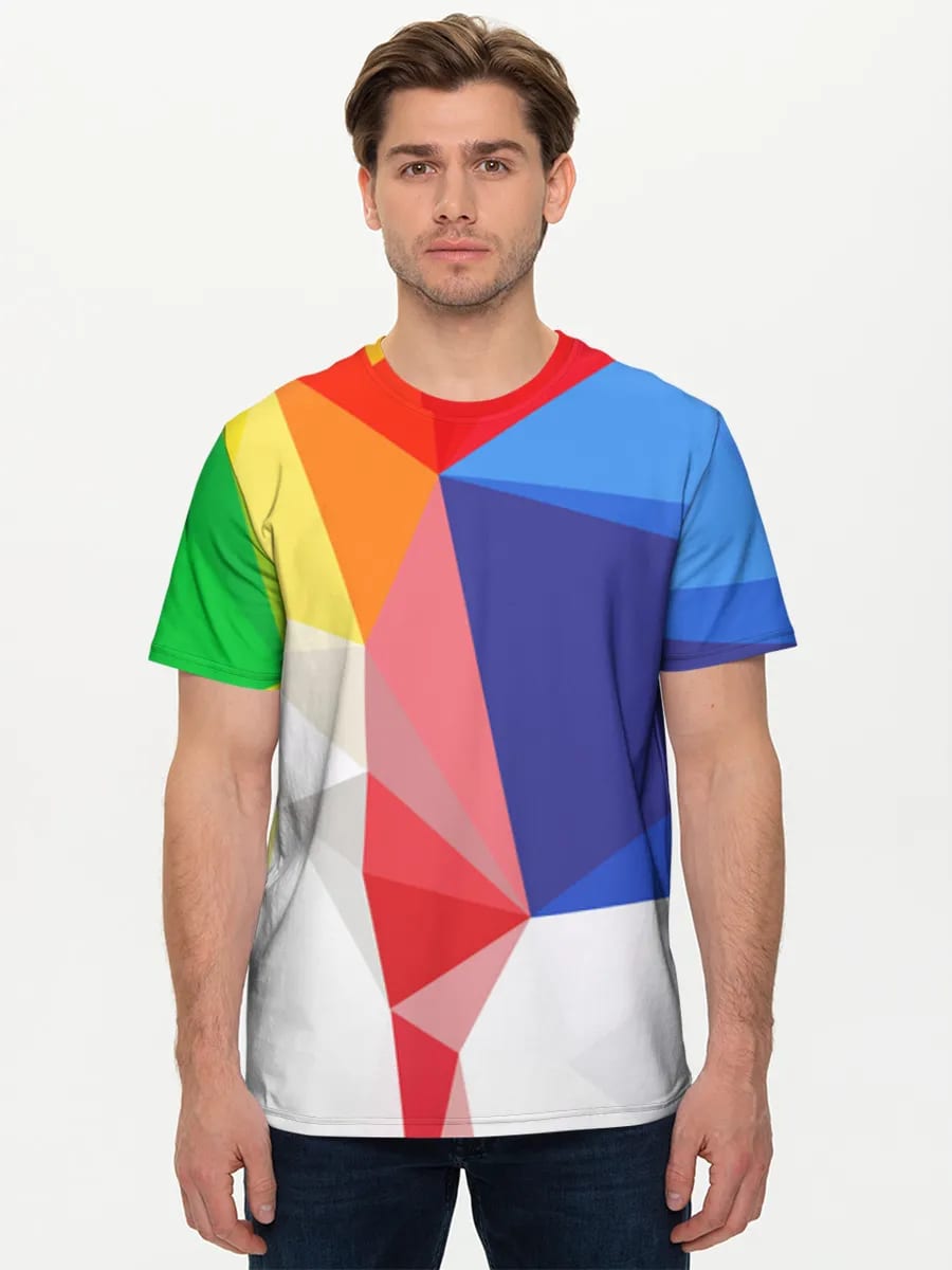 Geometría de baja poli con arcoíris