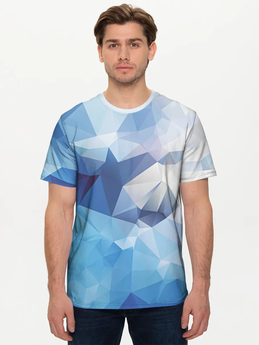 Geometría azul de baja poli