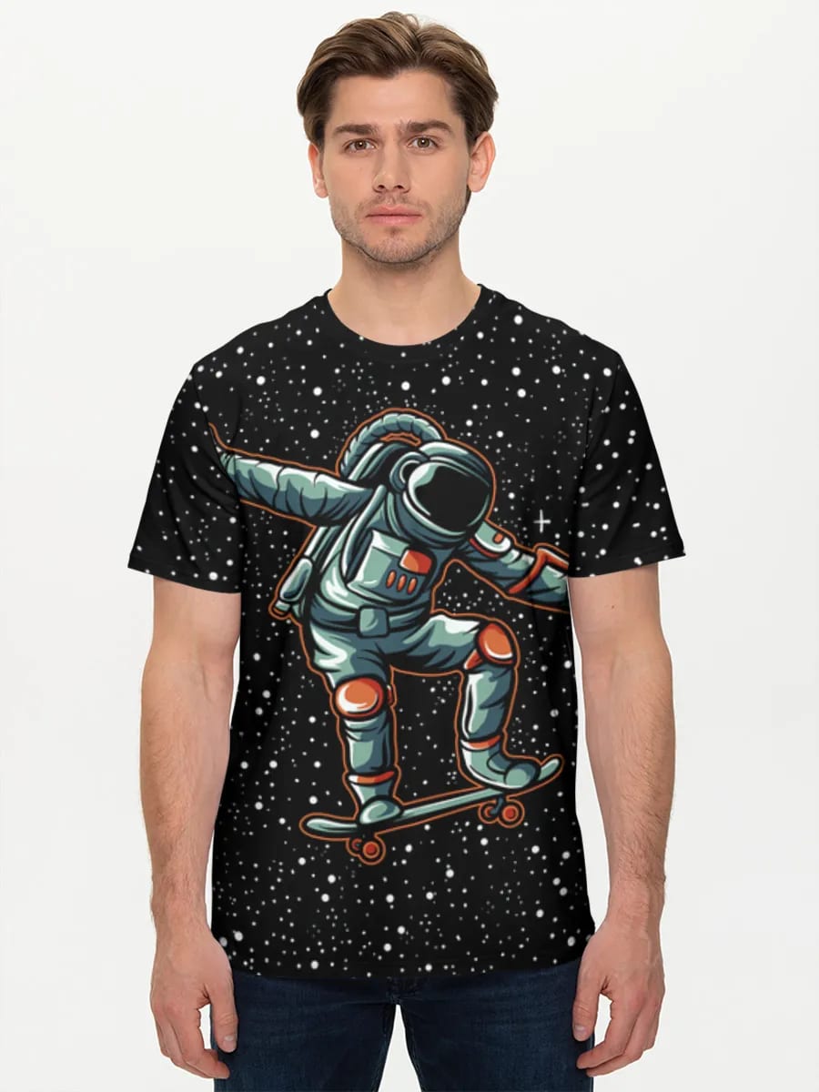 Astronaut Skateboarden im Weltraum