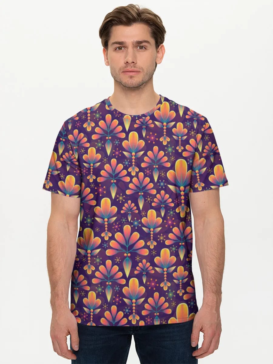 Vibrant Retro Floral Motifs