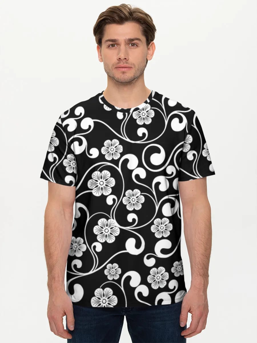 Black And White Floral Swirls