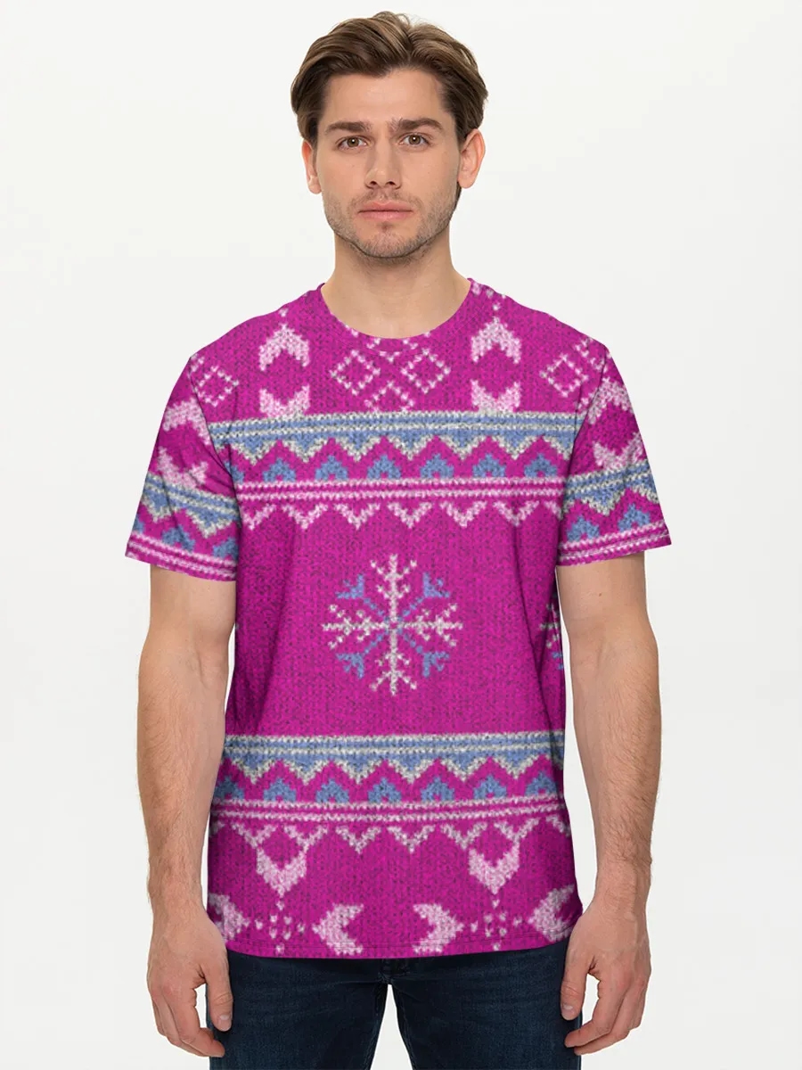 Pink Fair Isle Snowflakes