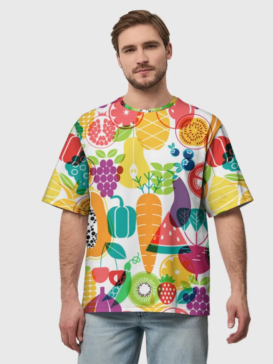 Camiseta de algodón extragrande para hombre