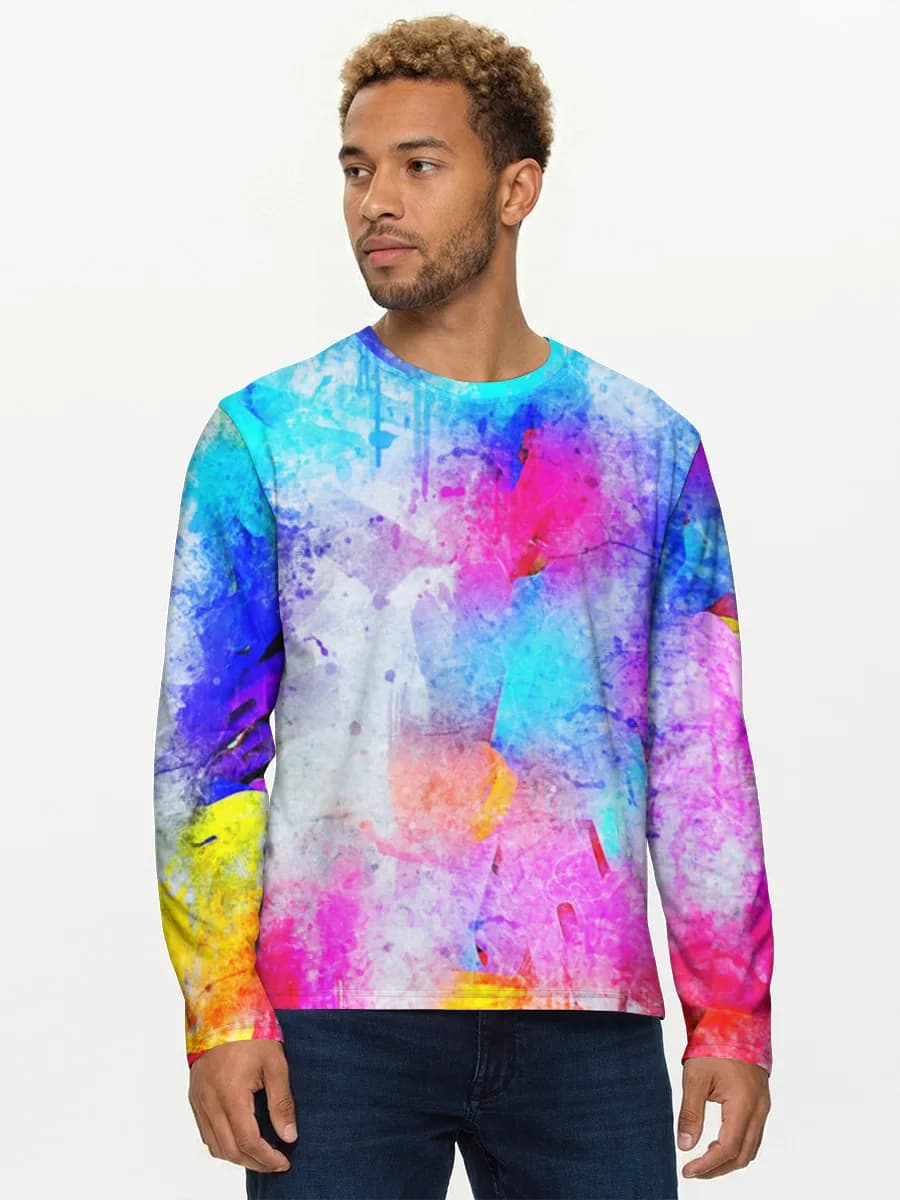 Herren Baumwoll Langarmshirt