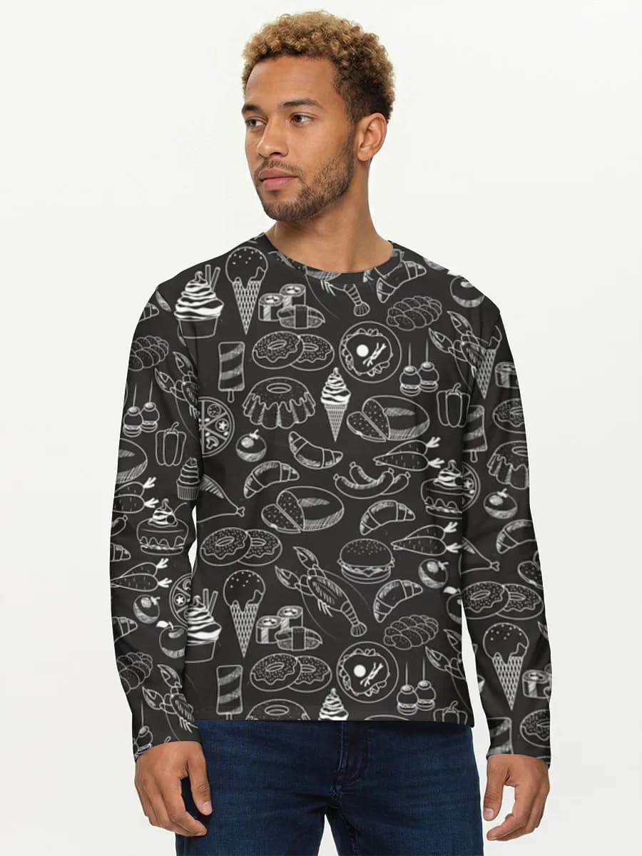 Herren Baumwoll Langarmshirt