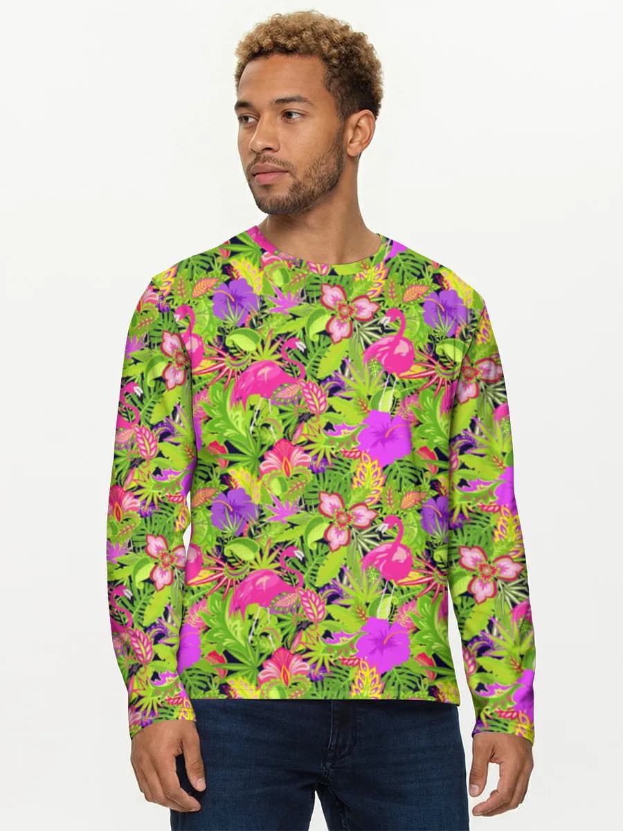 Herren Baumwoll Langarmshirt